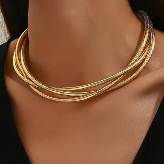 Collar de Oro de Tres Capas | Oro